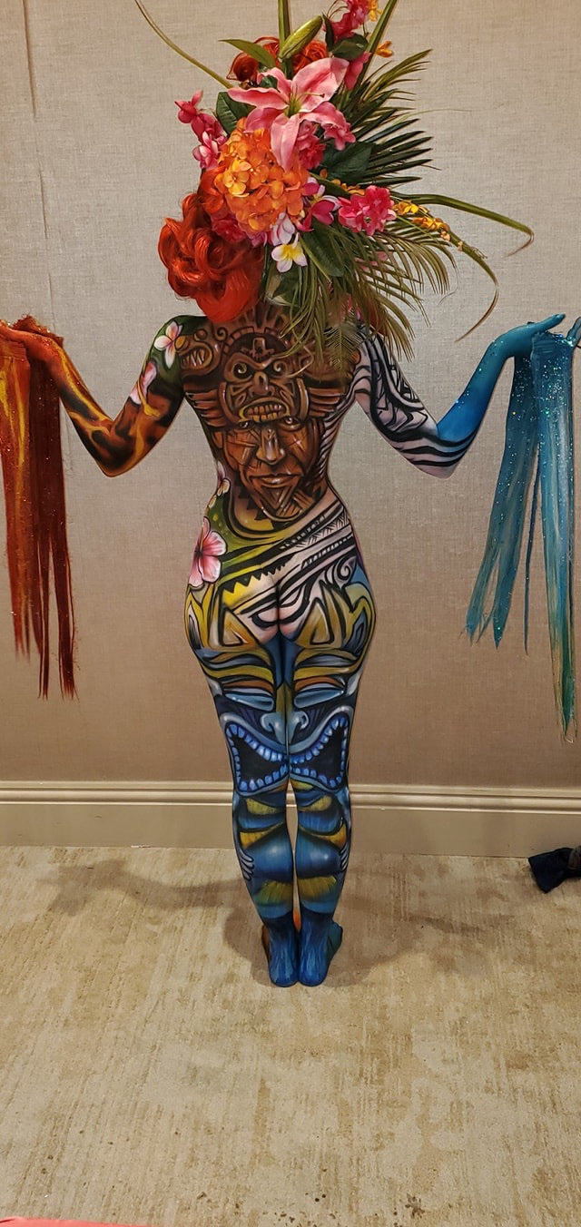 Body painted model by Avi Ram featuring seamless application of Snatch Patch